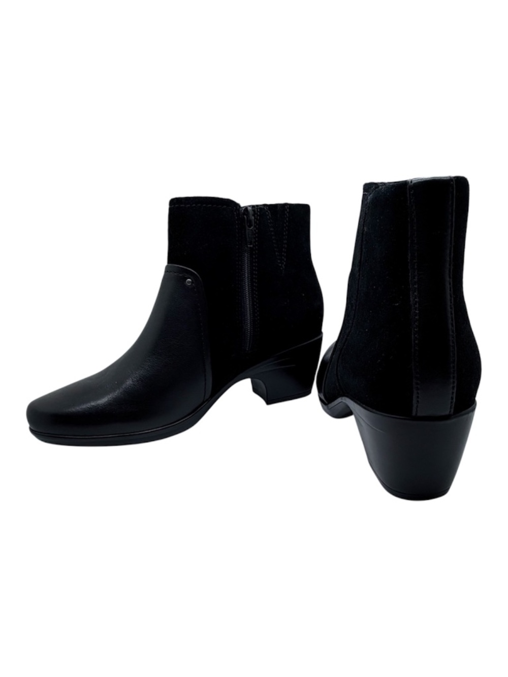 Clarks Collection Leather & Suede Heeled Ankle Boots - Emily